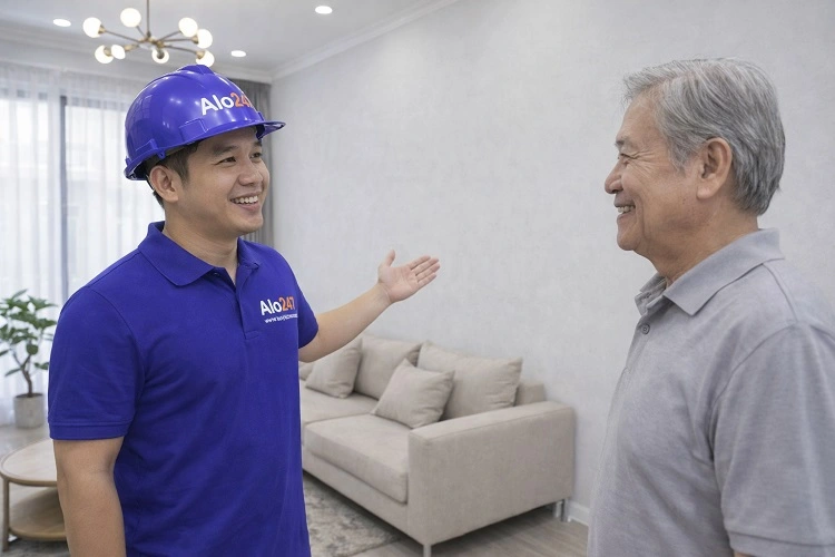 Khách hàng hài lòng khi nhận bàn giao