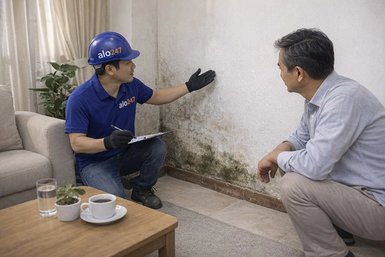 Kiểm tra tình hình nhà ẩm mốc tại Văn Miếu