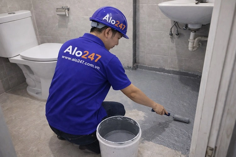Thi công chống thấm nhà vệ sinh tại Bạch Mai