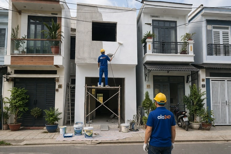 Thợ Alo247 sơn chống thấm mặt tiền nhà tại Định Công