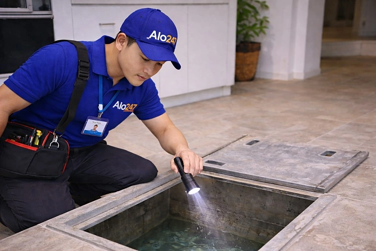 Thợ alo247 kiểm tra bể nước