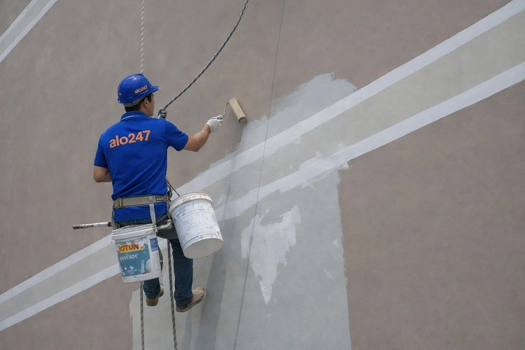 Thợ alo247 thi công chống thấm tường ngoài trời tại Thanh Xuân