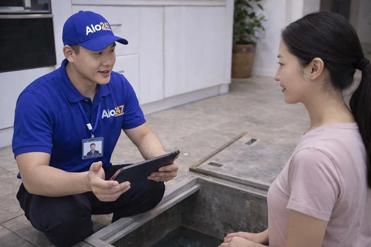 Thợ alo247 và khách hàng thảo luận