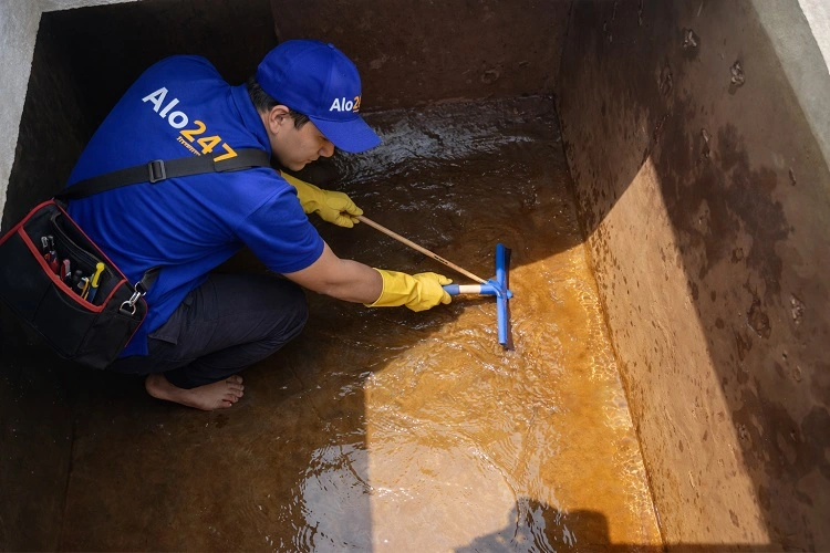 Thợ alo247 vệ sinh bể nước ngầm