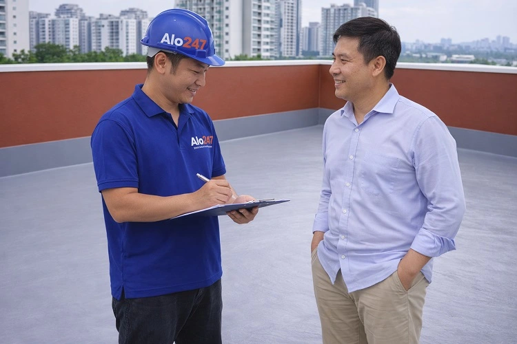 Thợ bàn giao và ký bảo hành