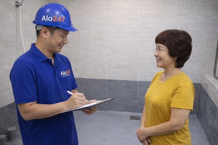 Thợ bàn giao và ký bảo hành