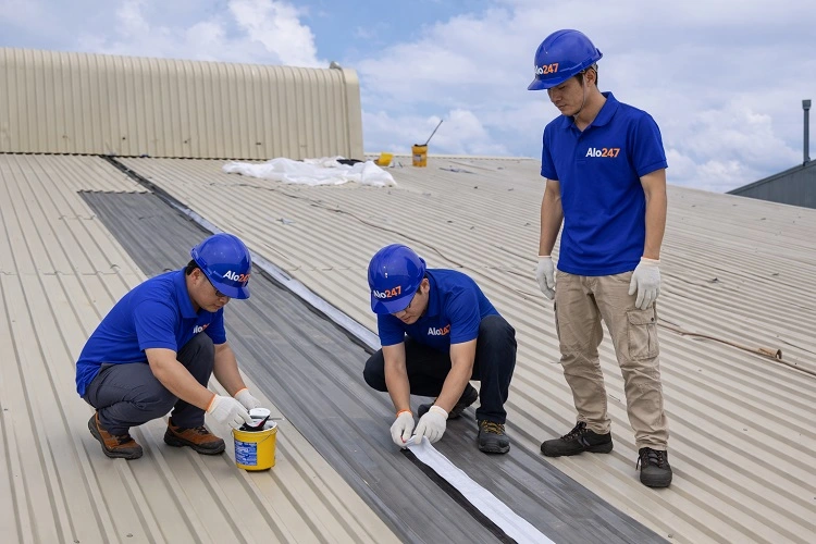 Thợ chống thấm mái tôn