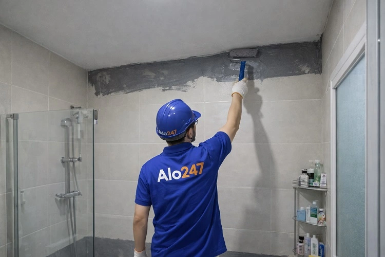 Thợ chống thấm nhà vệ sinh
