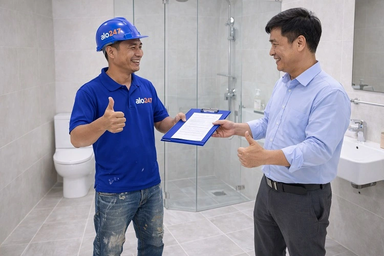 Khách hàng hài lòng và ký cam kết