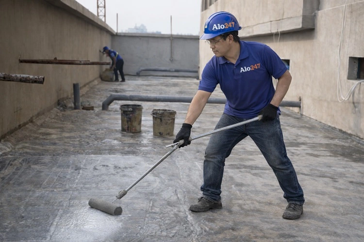 Thợ phủ lớp chống thấm