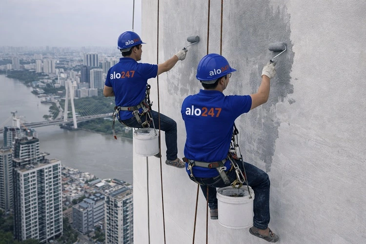 Thợ sơn chống thấm tường ngoài trời Chung cư