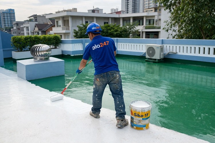 Thợ thi công chống thấm sân thượng trọn gói