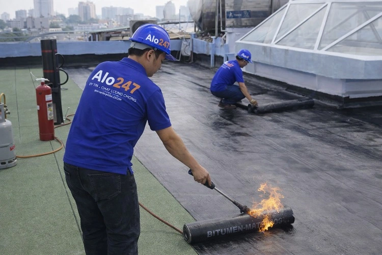 chống thấm bằng màng khò nóng