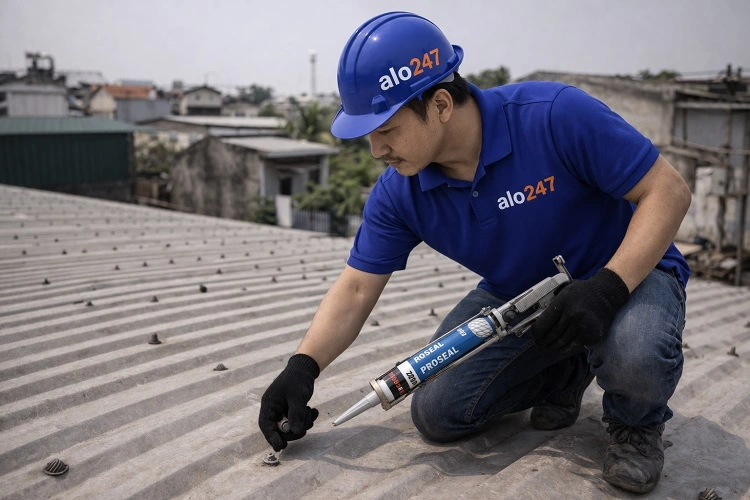 thợ alo247 xử lý đầu đinh vít mái tôn