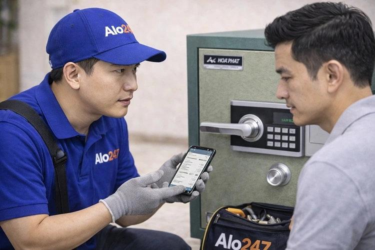 thợ Alo247 trao đổi phương án với khách hàng