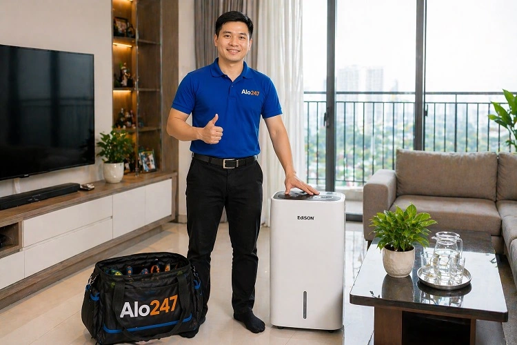 Bàn giao máy hút ẩm sau khi xử lý lỗi hỏng