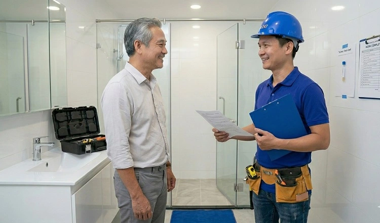 Bàn giao và ký bảo hành cho dịch vụ thi công