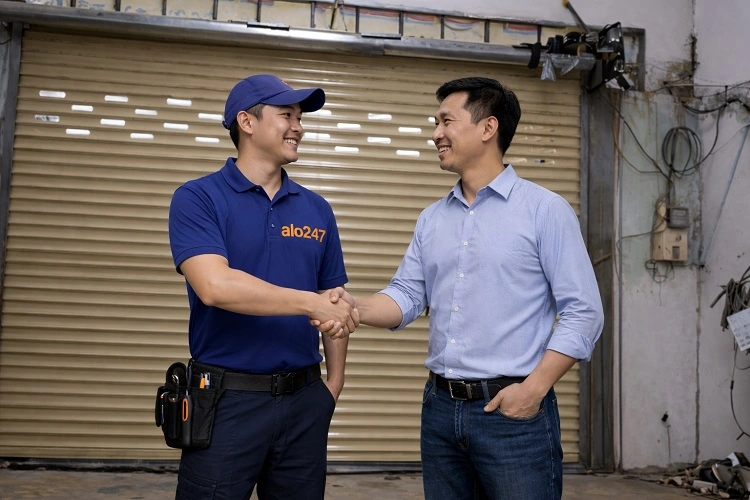 Bàn giao và ký bảo hành sau sửa chữa cửa cuốn