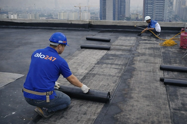 Chống thấm mái bằng màng khò nóng