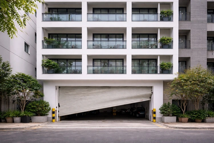 Cửa cuốn bị kẹt tại tòa nhà chung cư