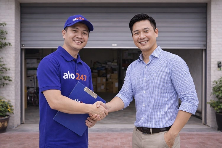 Thợ alo247 bàn giao và ký bảo hành