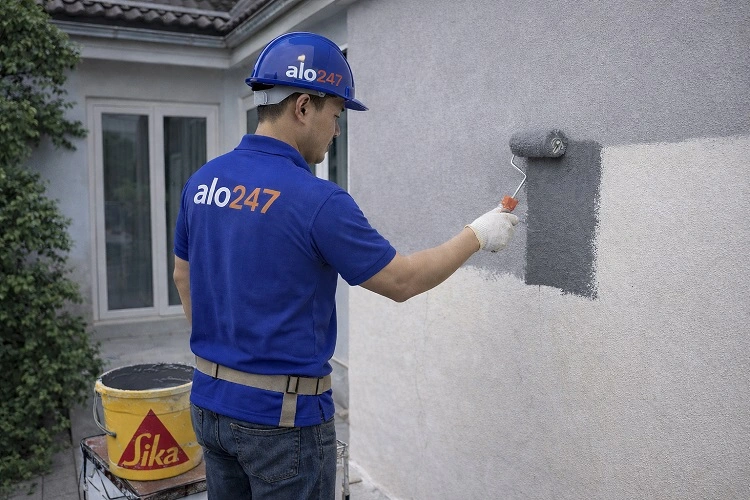 Thi công chống thấm tường ngoài trời