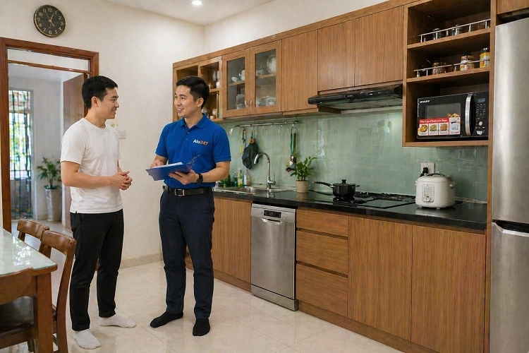 Thợ alo247 bàn giao và ký bảo hành