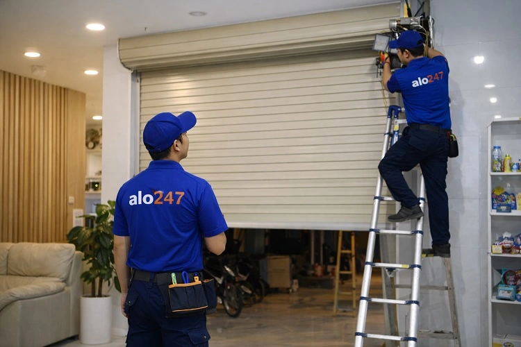 Thợ alo247 bảo dưỡng cửa cuốn tại Kim Liên