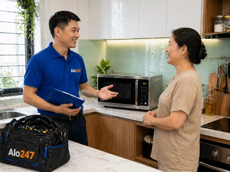 Thợ alo247 ký bảo hành sau sửa chữa
