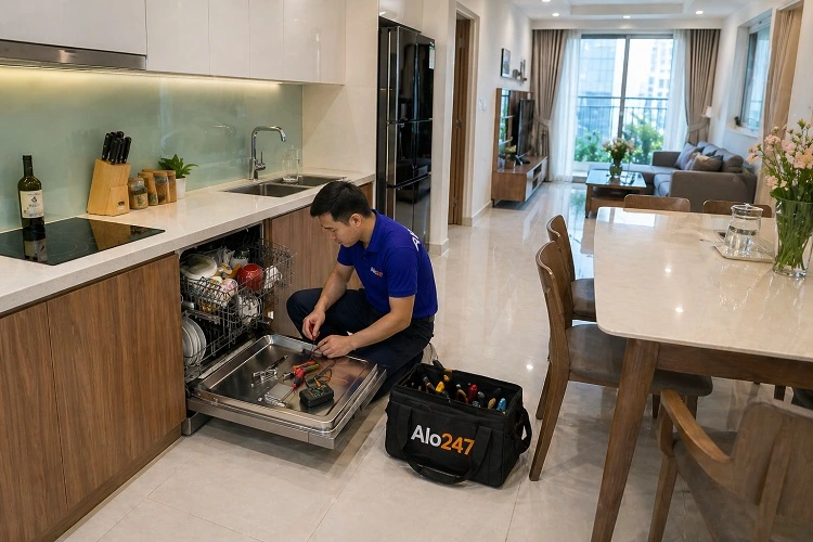Thợ alo247 sửa máy rửa bát tại Hà Đông