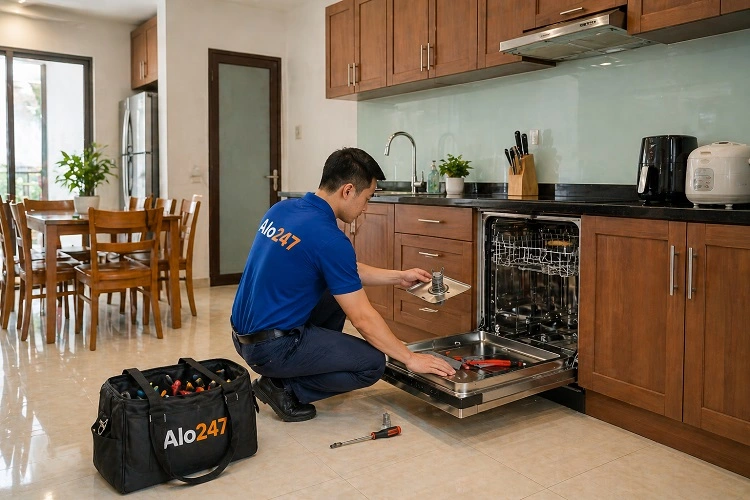 Thợ alo247 sửa máy rửa bát tại Tây Hồ