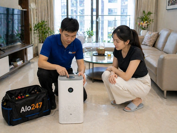 Thợ alo247 trao đổi phương án sửa máy lọc không khí Xiaomi