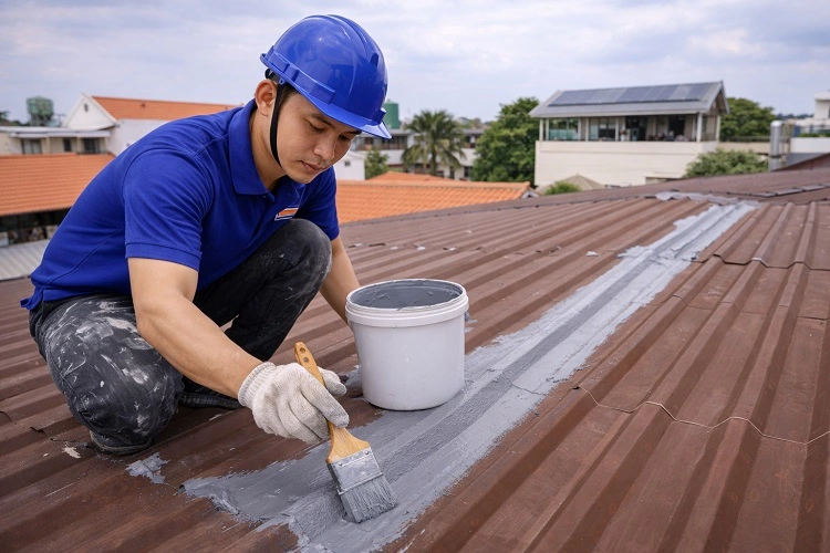 Thợ chống thấm mái tôn