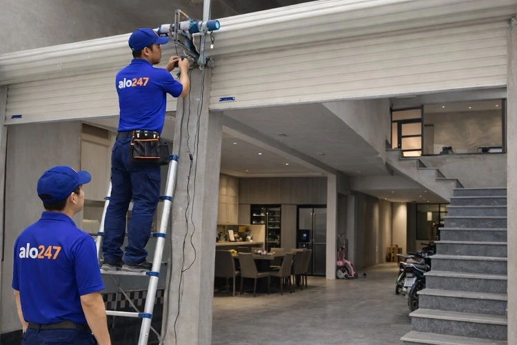 Thợ sửa cửa cuốn bị lỗi motor không chạy