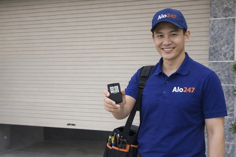 Thợ sửa điều khiển cửa cuốn