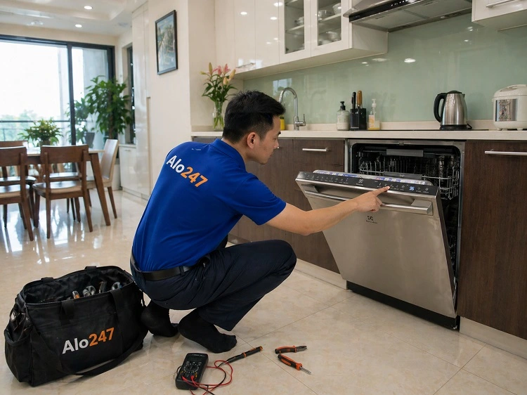 Thợ sửa máy rửa bát tại Long Biên