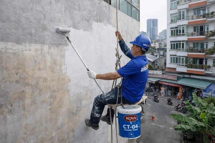 Sơn  tường ngoài trời nhà cao tầng