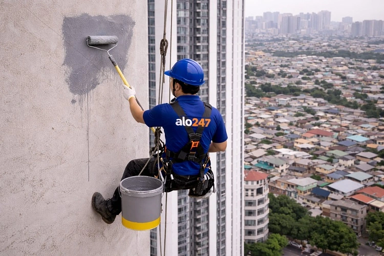 Thợ xử lý chống thấm tường cao tầng