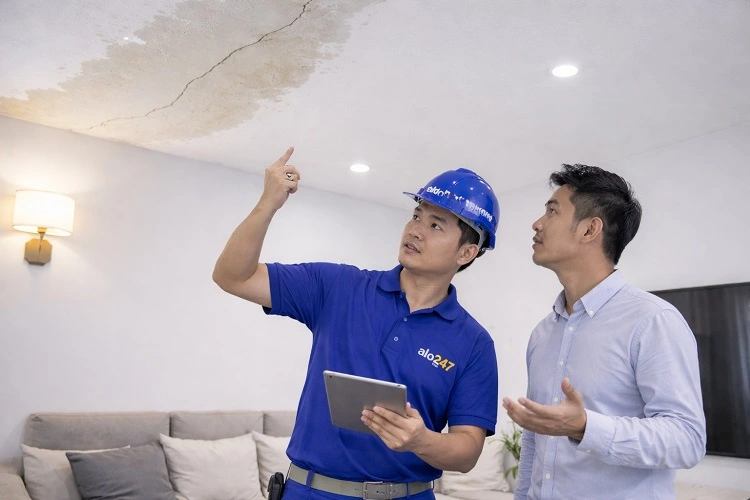 Trao đổi về tình hình trần bị nứt, thấm dột tại Việt Hưng
