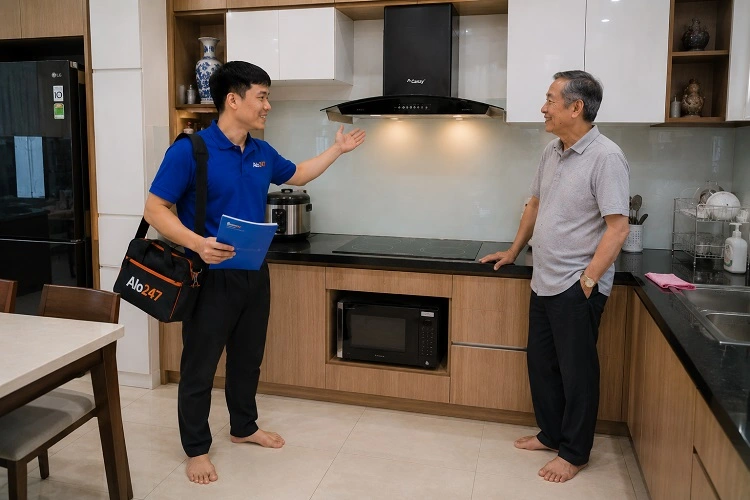 Bàn giao và ký bảo hành dịch vụ