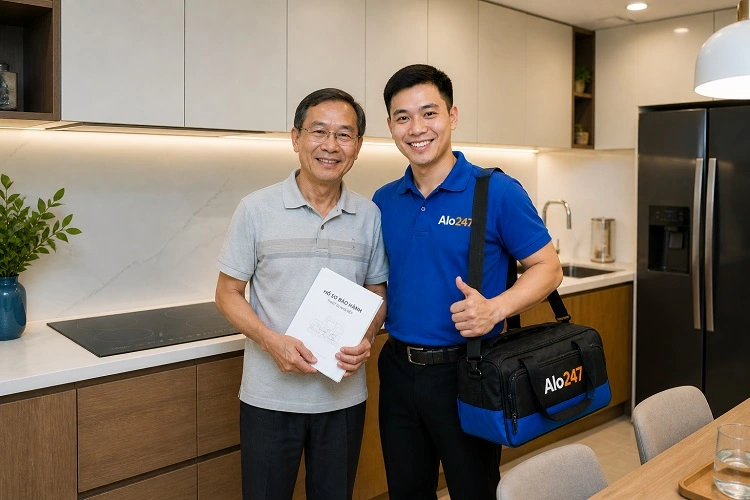 Bàn giao và ký bảo hành thiết bị