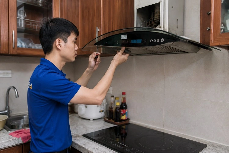Thợ alo247 Kiểm tra máy hút mùi tại Láng trước khi sửa