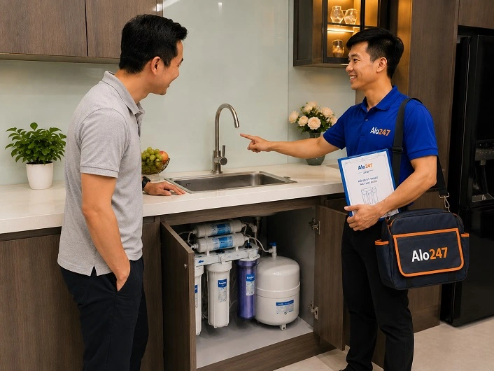 Thợ alo247 Trao đổi thông tin bảo hành dịch vụ sửa máy lọc nước tại Xuân Đỉnh