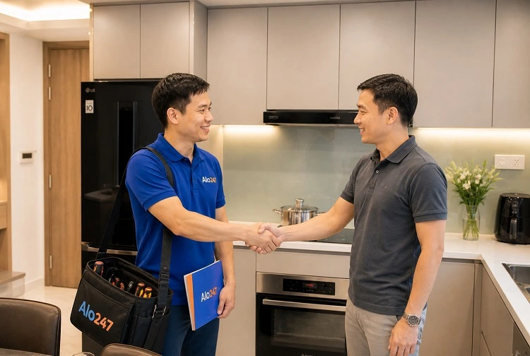 Thợ alo247 bàn giao sau khi xử lý xong lỗi