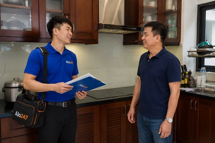 Thợ alo247 bàn giao và hướng dẫn bảo hành