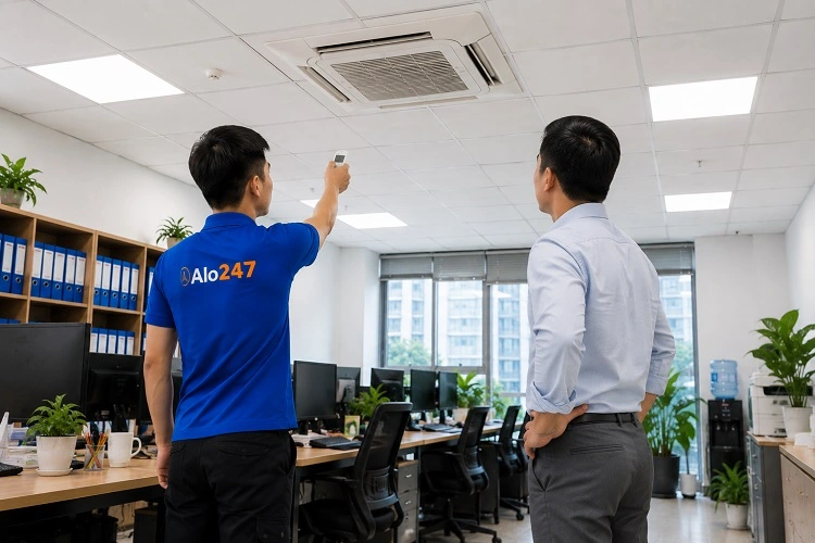 Thợ alo247 bàn giao và trao đổi bảo hành dịch vụ