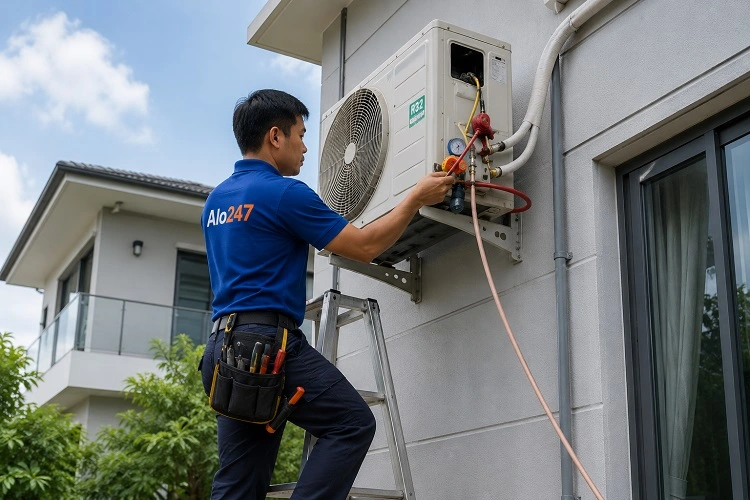 Thợ alo247 bơm gas điều hoà tại Định Công