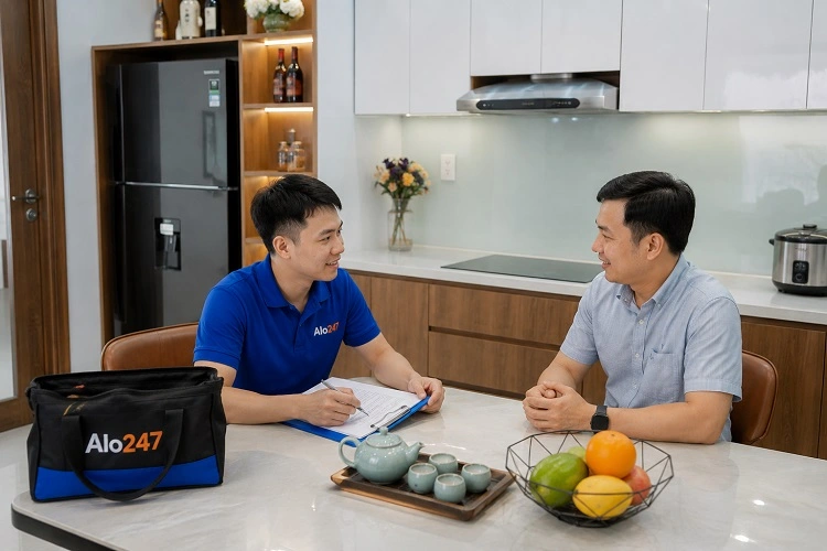 Thợ alo247 ký bảo hành dịch vụ
