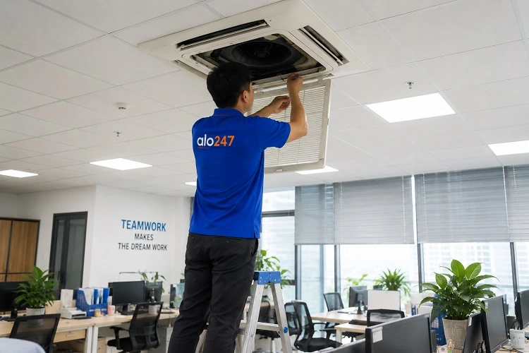 Thợ alo247 sửa điều hoà âm trần tại Bồ Đề