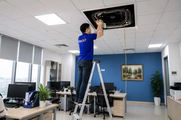 Thợ alo247 sửa điều hoà âm trần tại Việt Hưng